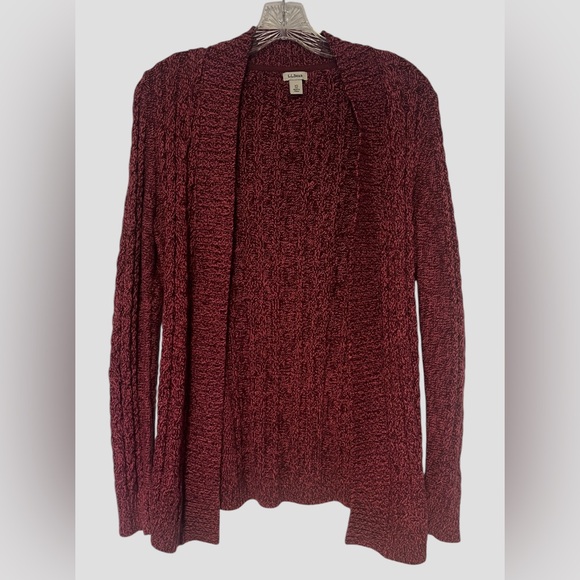 LL Bean Women’s Open Front long Line Chenille Cardigan size XS Burgundy - Picture 12 of 12